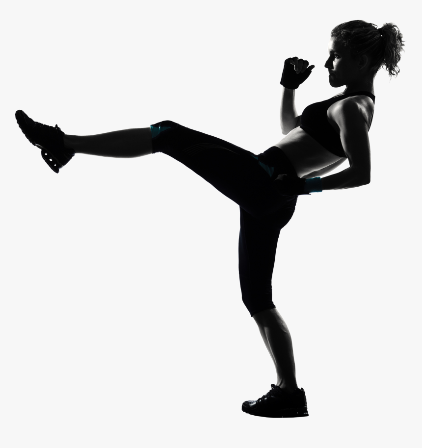 Kickboxing Women"s Boxing Silhouette Woman - Silhouette Woman Muay Kick, HD Png Download, Free Download