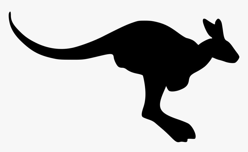 Silhouette,monochrome Photography,kangaroo - Kangaroo Silhouette, HD Png Download, Free Download