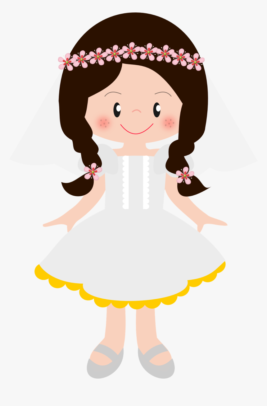 Girls In Their First Communion Clip Art - Menina Festa Junina Png, Transparent Png, Free Download