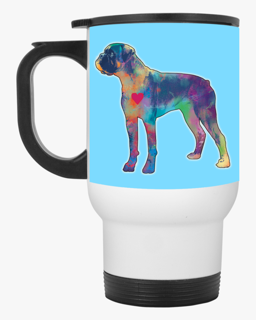 Boxer Heart Silhouette White Travel Mug - Mug, HD Png Download, Free Download