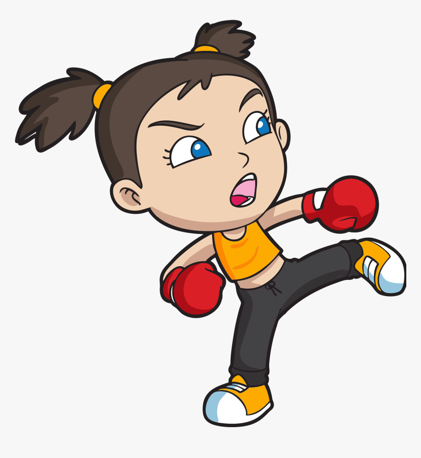 Boxer Clipart Kickboxing - Muay Thai Girls Cartoon, HD Png Download, Free Download