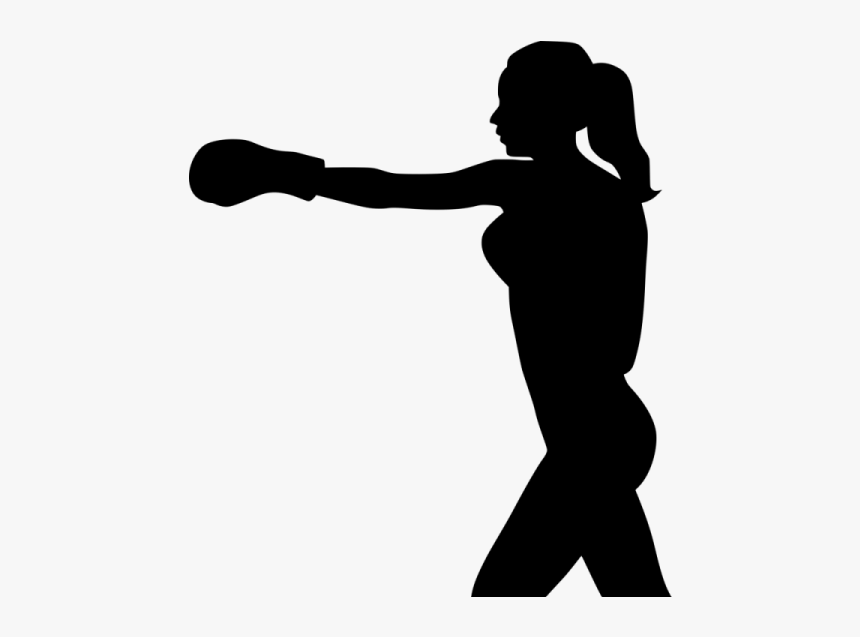 Female Boxing Silhouette Png, Transparent Png, Free Download