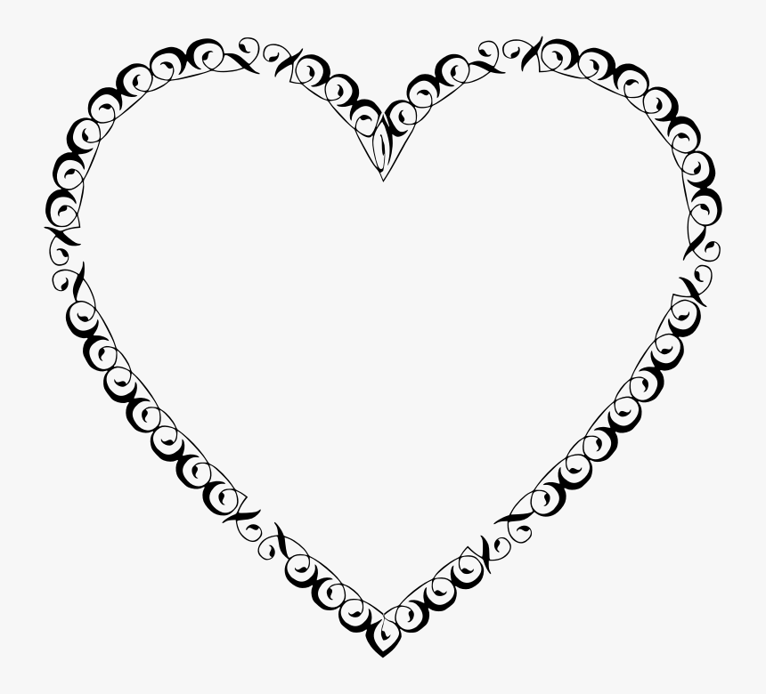 Heart Frame Clipart Black And White, HD Png Download, Free Download