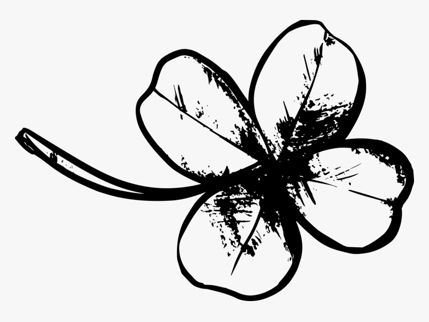 Black Four Leaf Clover Png, Transparent Png, Free Download