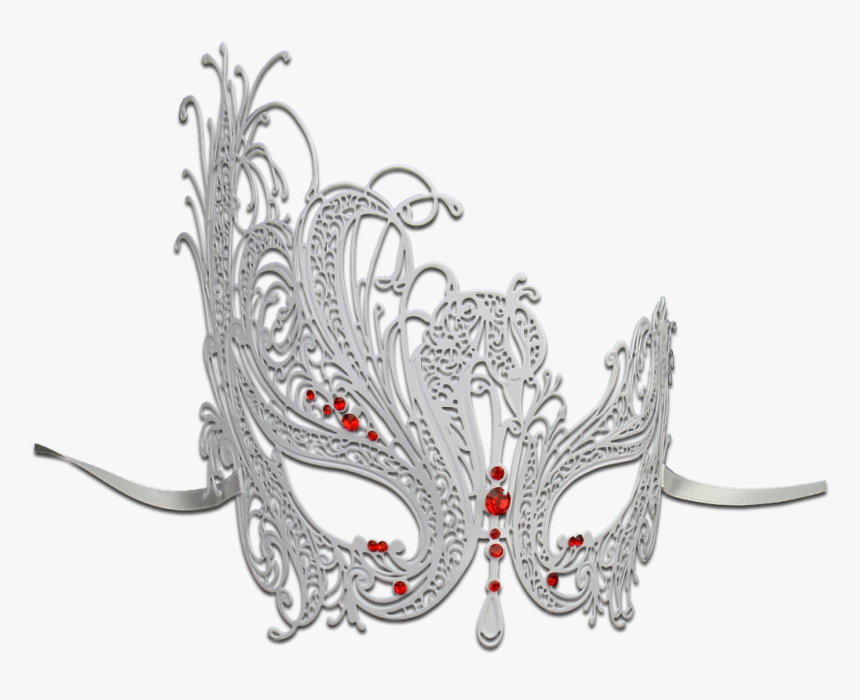 White Series Swan Metal Filigree Laser Cut Venetian - Mask White Swan Png, Transparent Png, Free Download