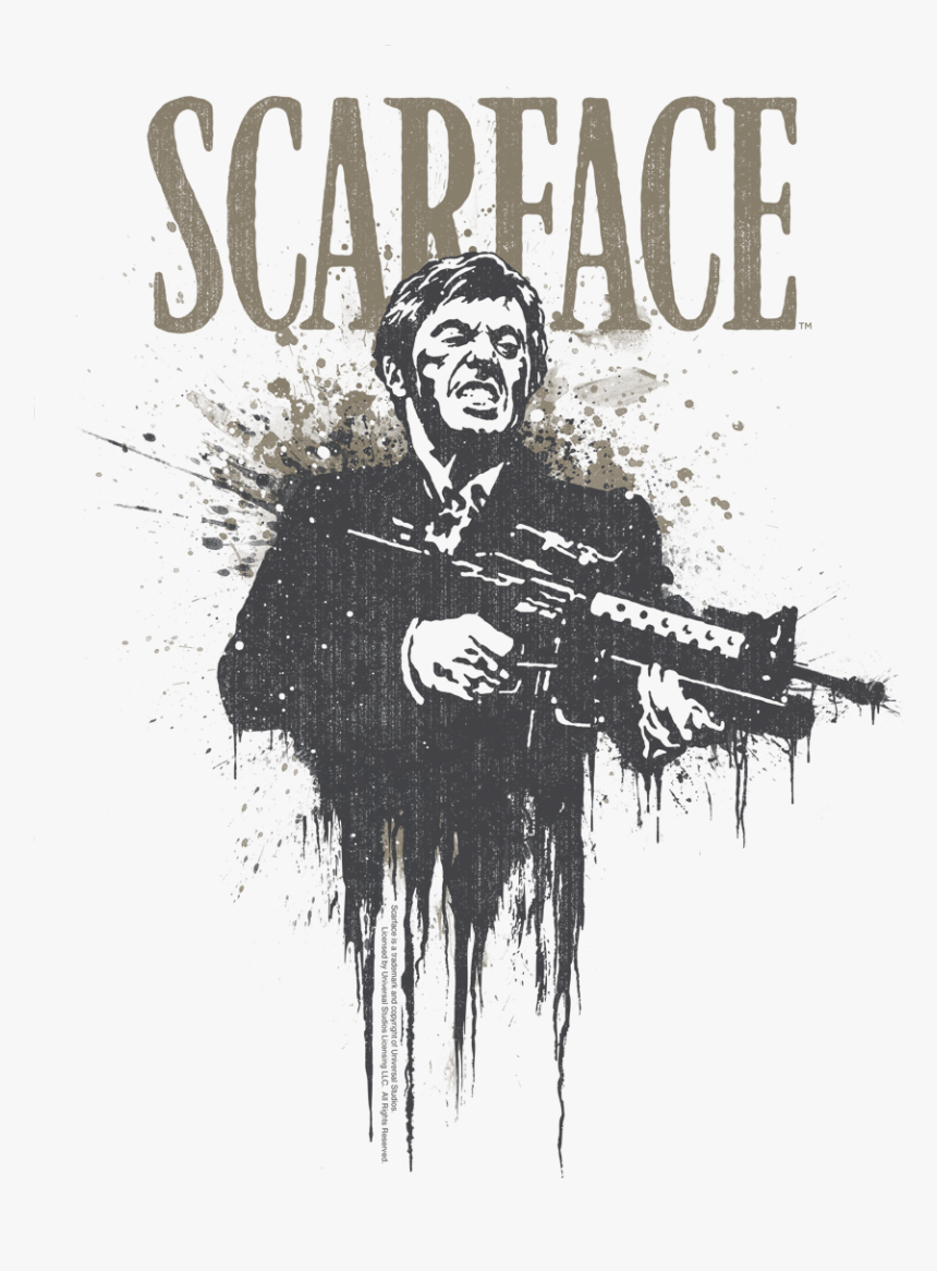 Scarface Grimace Men"s Regular Fit T-shirt - Scarface Poster High Resolution, HD Png Download, Free Download