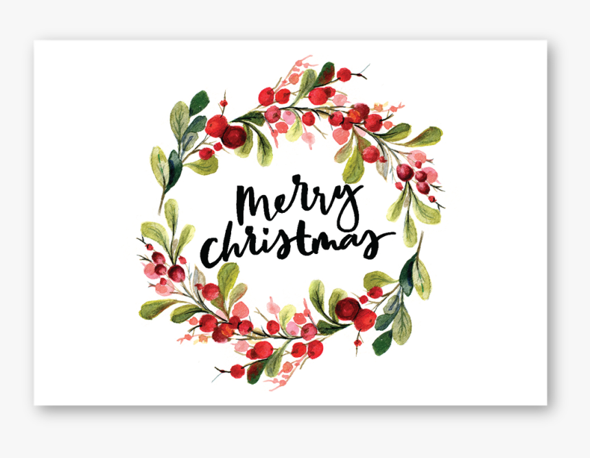 Merry Christmas Holly Wreath, HD Png Download, Free Download