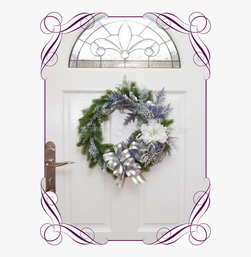 Unusual, Unique Christmas Table And Door Seasonal Holiday - Wedding Flowers That Match With Dark Blue, HD Png Download, Free Download