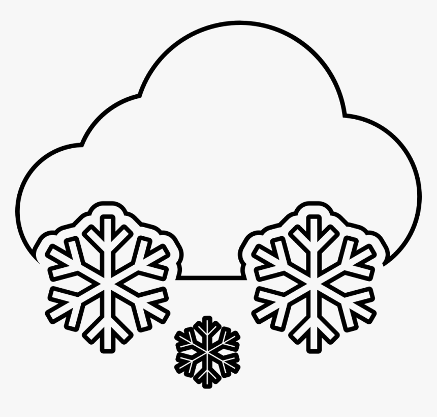 Snow Cloud Thin Outline - Outline Winter Snowflake Clipart, HD Png Download, Free Download