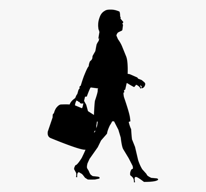 Silhouette Business Woman - Business Woman Walking Silhouette, HD Png Download, Free Download