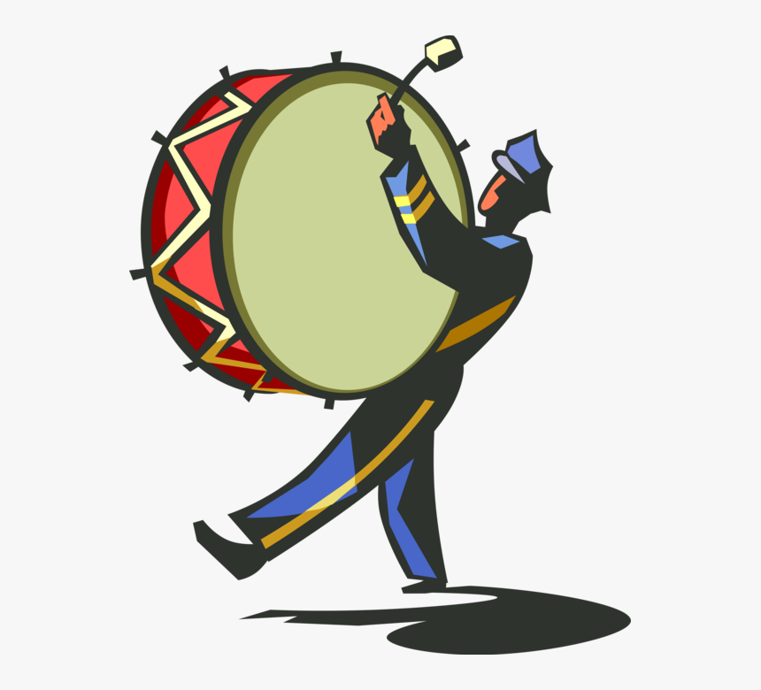 Clip Art Royalty Free Library Marching Band With Drum - Bass Drummer Marchi...