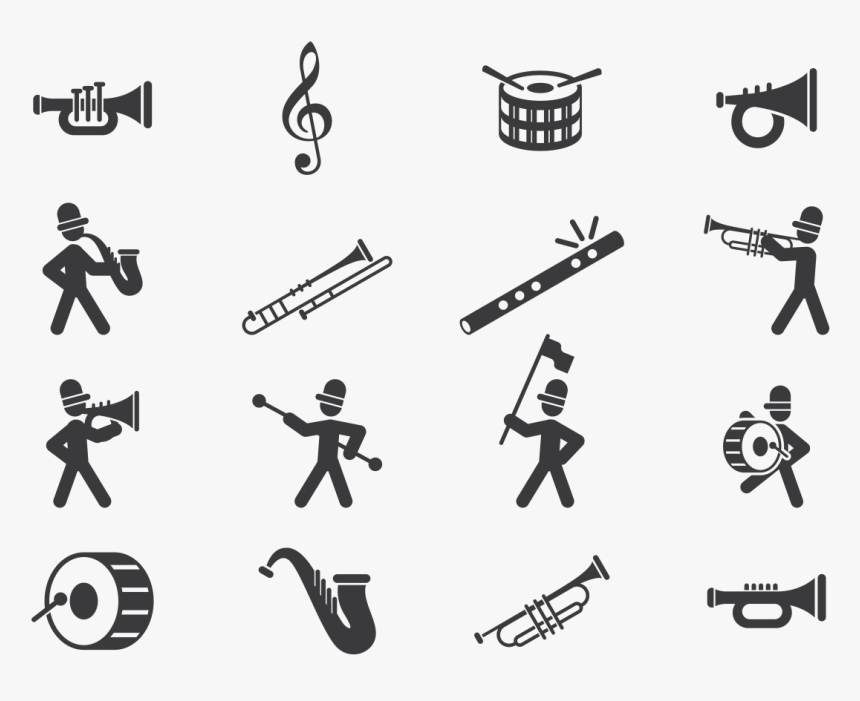 Marching Band Icons Vector - Marching Band Vectors, HD Png Download, Free Download