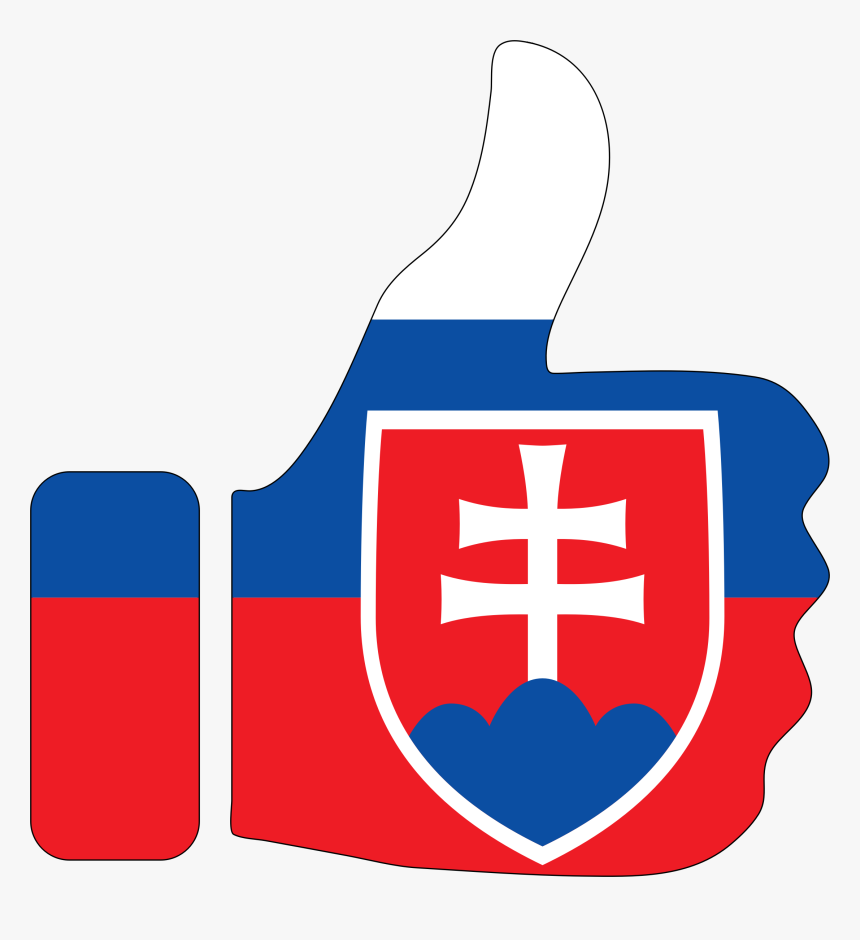Thumbs Up Slovakia With Stroke Clip Arts - Red And Blue Flag With Symbol, HD Png Download, Free Download