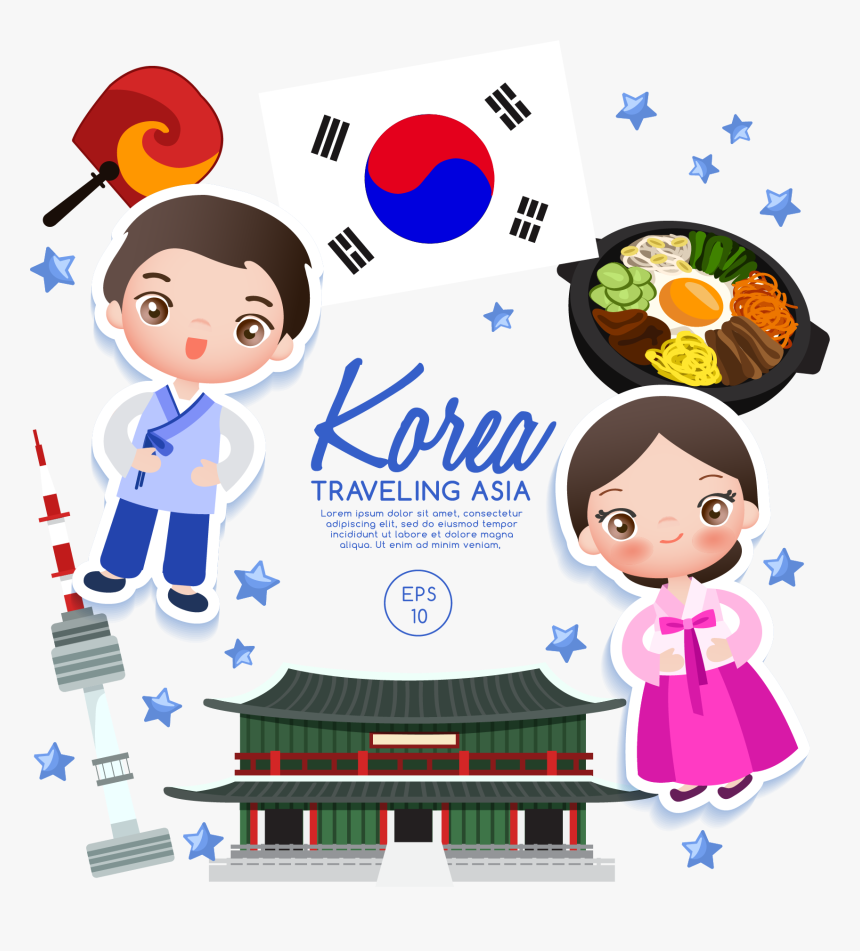 Flag Of South Korea - Korean Flag Cartoon Png, Transparent Png, Free Download