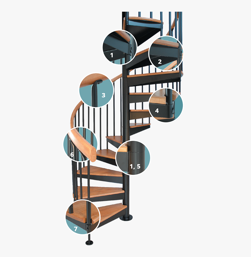 Our Staircase Kits Stand Alone In Product Details And - Spiral Staircase Connection Details, HD Png Download, Free Download