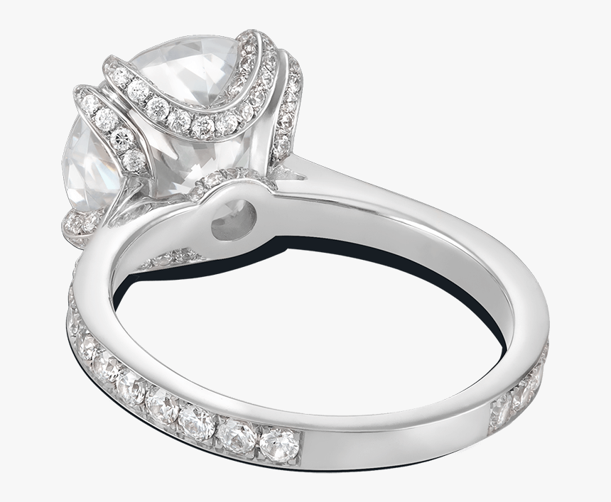 Ring Rose Bud Platinum Diamonds Solitaire Steven Kirsch - Engagement Ring, HD Png Download, Free Download