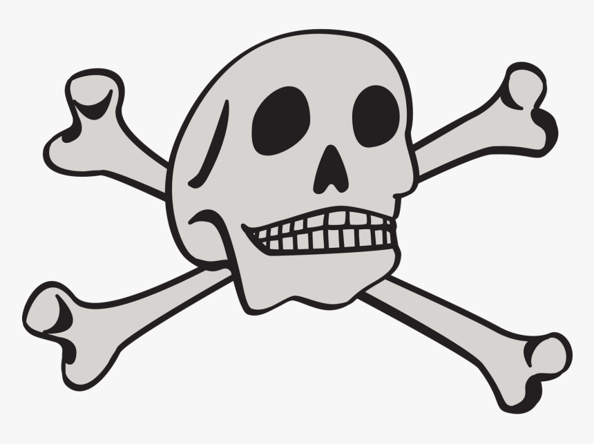 Symbol Skull And Crossbones Danger Royalty Free Clip - Dibujo De Cara De Hueso, HD Png Download, Free Download