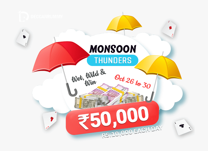 Rummy Freeroll Tournament Monsoon Thunders - Umbrella, HD Png Download, Free Download