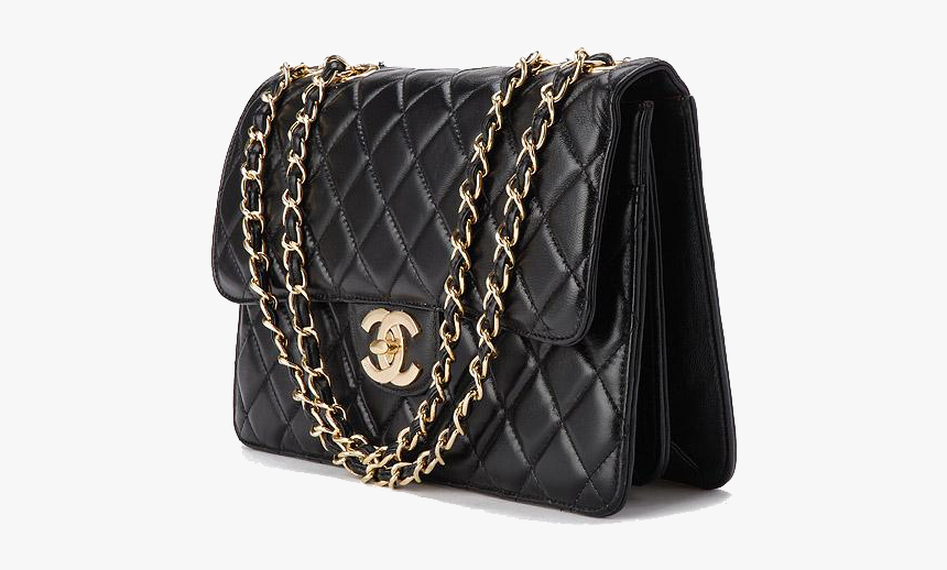 Fashion Leather Bag Black Handbag Chanel Clipart - Chanel Bag Png, Transparent Png, Free Download