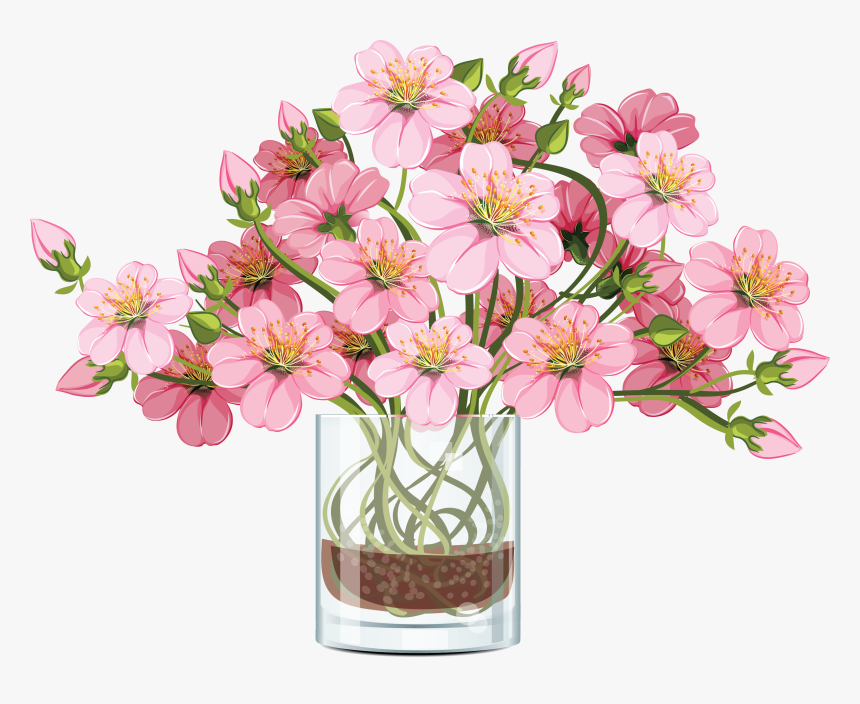 Vase Clipart Cherry Blossom, HD Png Download, Free Download