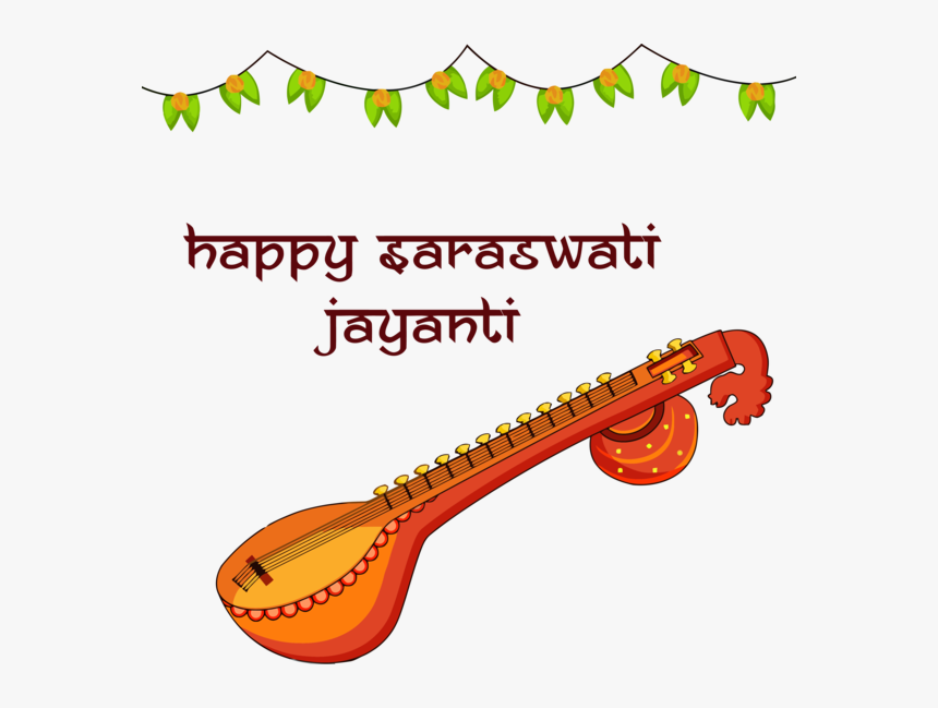 Transparent Vasant Panchami String Instrument Indian - Happy Saraswati Puja 2020, HD Png Download, Free Download