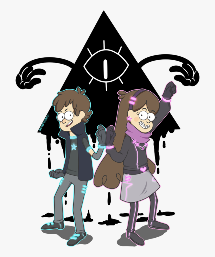 Gf Персонажи,gravity Falls,dipper Pines,mabel Pines,bill - Gravity Falls Bill Mabel Dipper, HD Png Download, Free Download