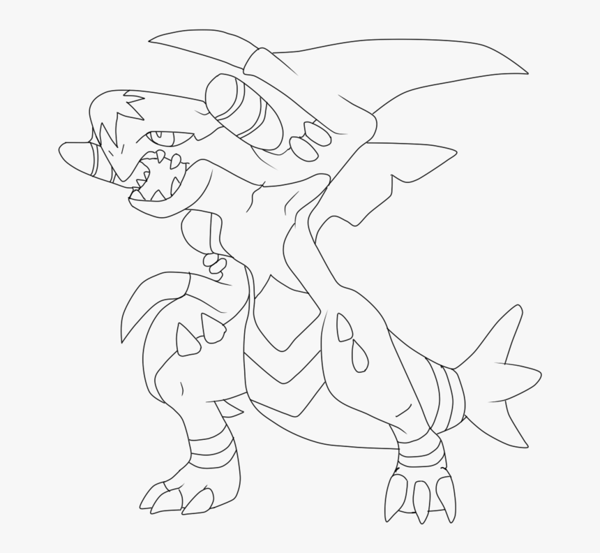 Pokemon Garchomp Colouring Pages - Pokemon Garchomp Coloring Pages, HD Png Download, Free Download