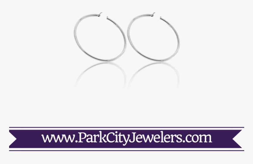 Sterling Silver Hollow Hoop Earrings - Circle, HD Png Download, Free Download