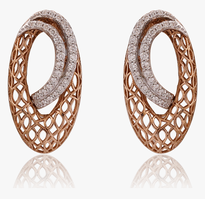 Rose Gold Diamond Hoop Earrings - Earrings, HD Png Download, Free Download