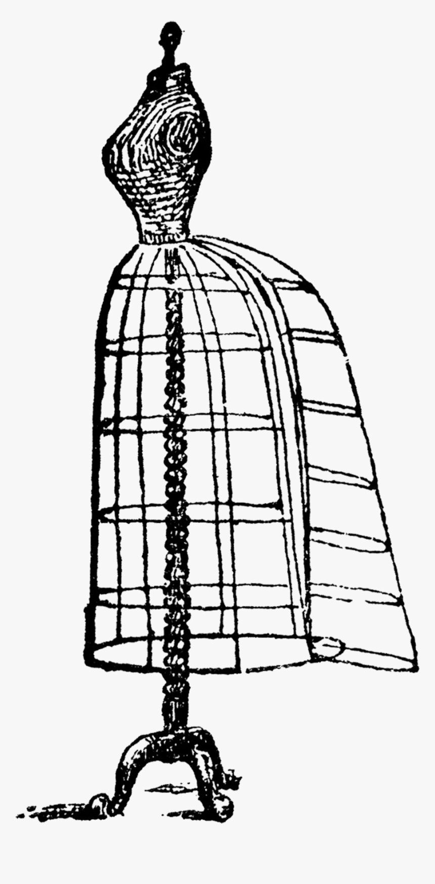 Cage Sketch - Victorian Dress Wire, HD Png Download, Free Download