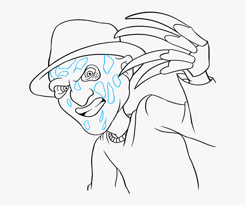 How To Draw Freddy Krueger From Nightmare On Elm Street - Line Art, HD Png Download, Free Download