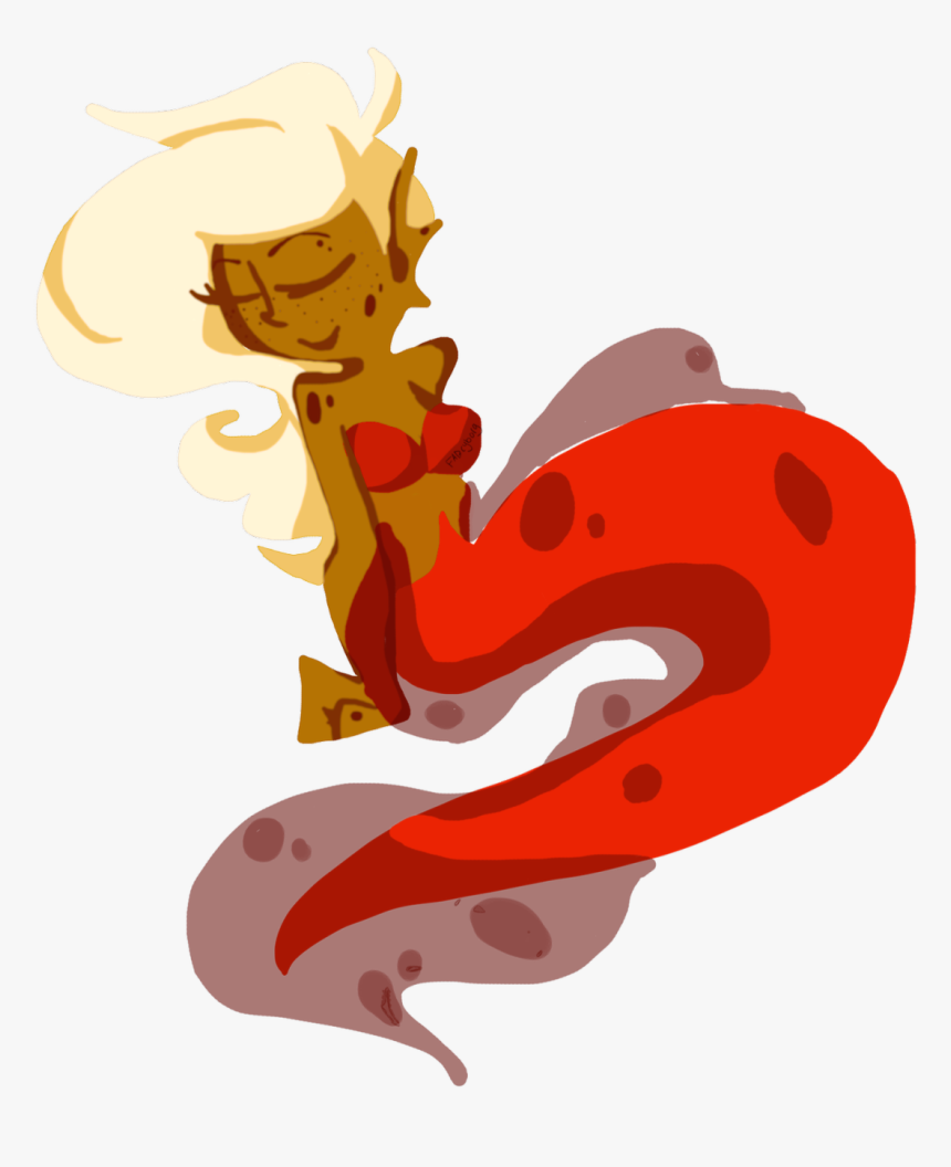 Mermaid Drawings Transparent Cute Mermaid The Cat Boy - Cartoon, HD Png Download, Free Download