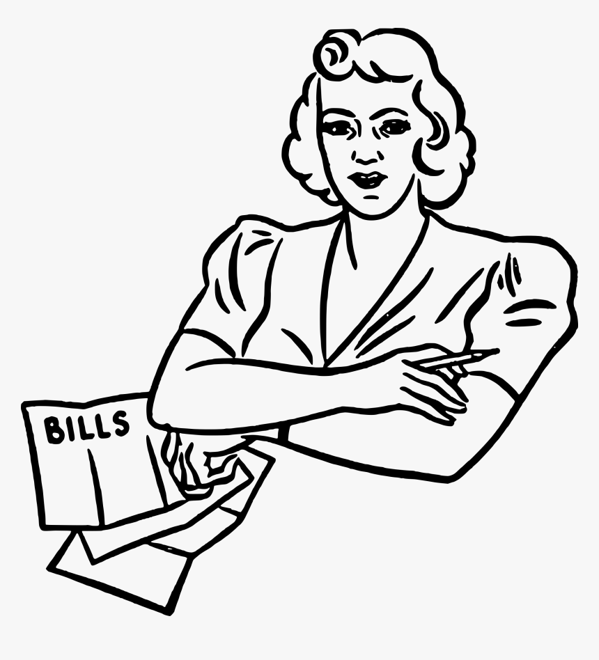 Retro Bills Lady Clip Arts - Clip Art, HD Png Download, Free Download