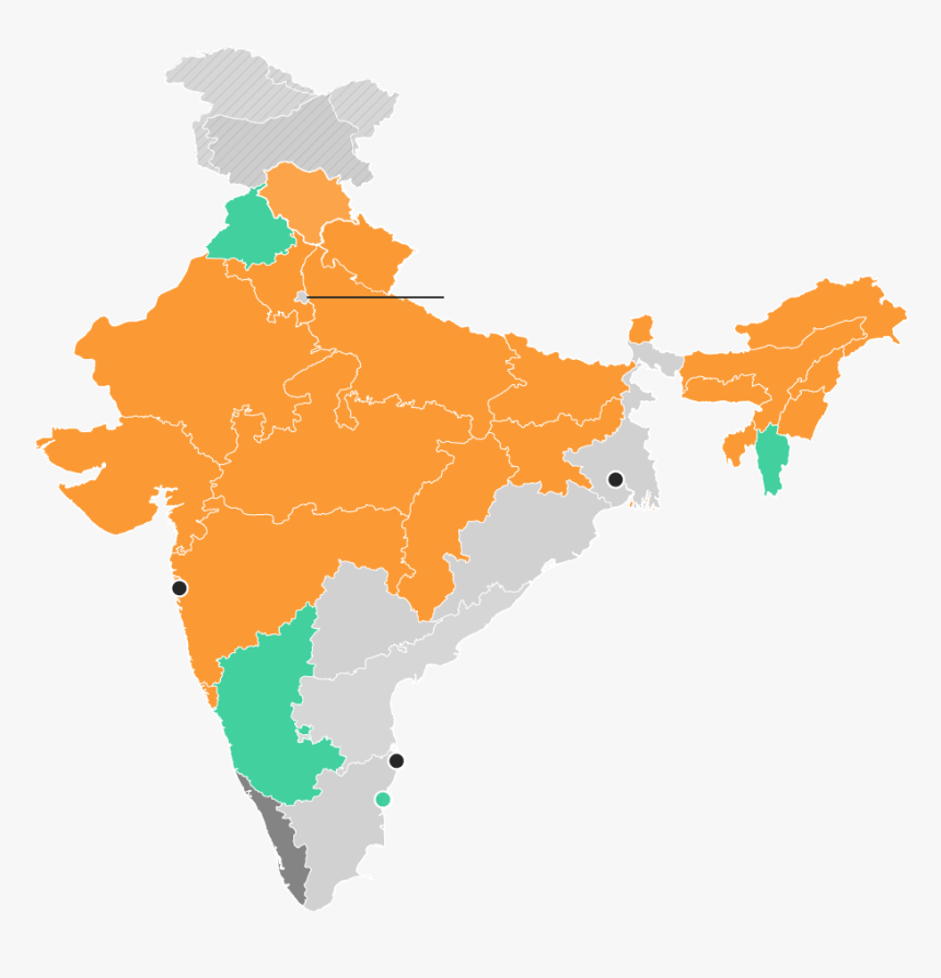 Bjp Ruling States In India 2019, HD Png Download, Free Download