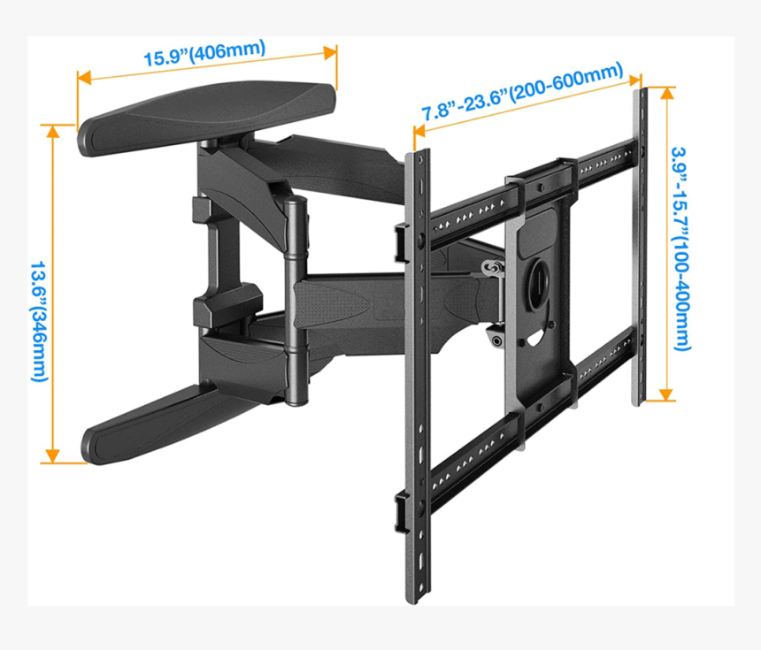 Full Motion Tv Wall Mount For Most 40 70 Inches Led - Invision Low Profile Double Arm Mount, HD Png Download, Free Download