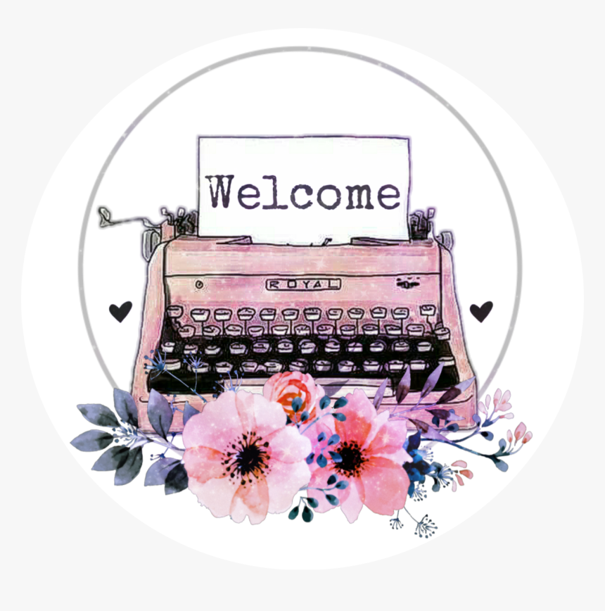 #welcome #typewriter #flowers #writing #freetoedit - Desenho Máquina De Escrever, HD Png Download, Free Download