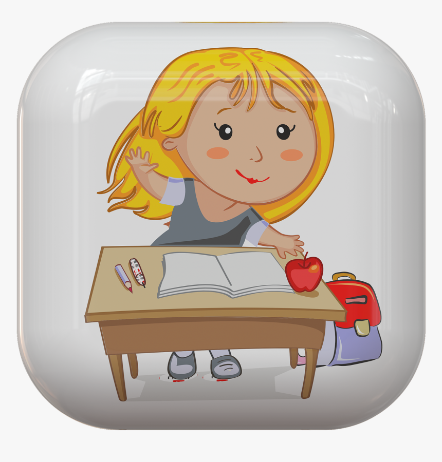 Girl At School Clipart, HD Png Download, Free Download