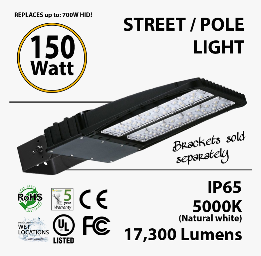 150w Led Street Light / Pole Mount Fixture 17300lm - Laptop Battery, HD Png Download, Free Download