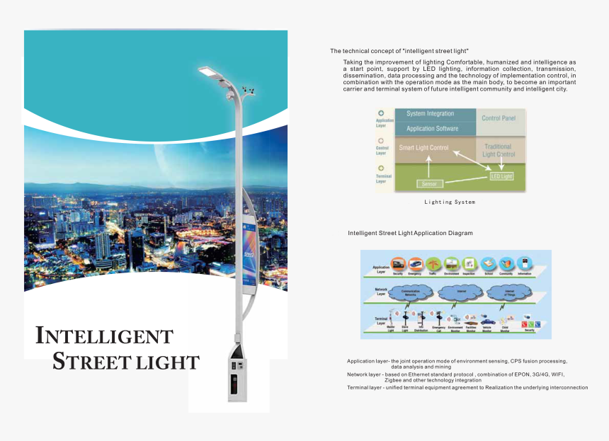 Teemway Smart Pole - Solution Smart Street Light Brochure, HD Png Download, Free Download