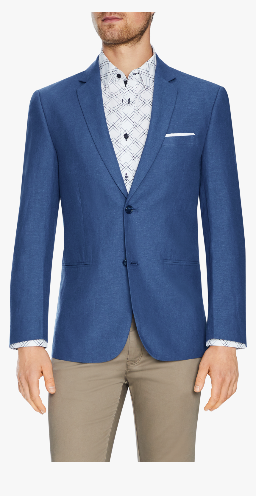 Roden Linen Blend Blazer - Pants To Wear With Royal Blue, HD Png Download, Free Download