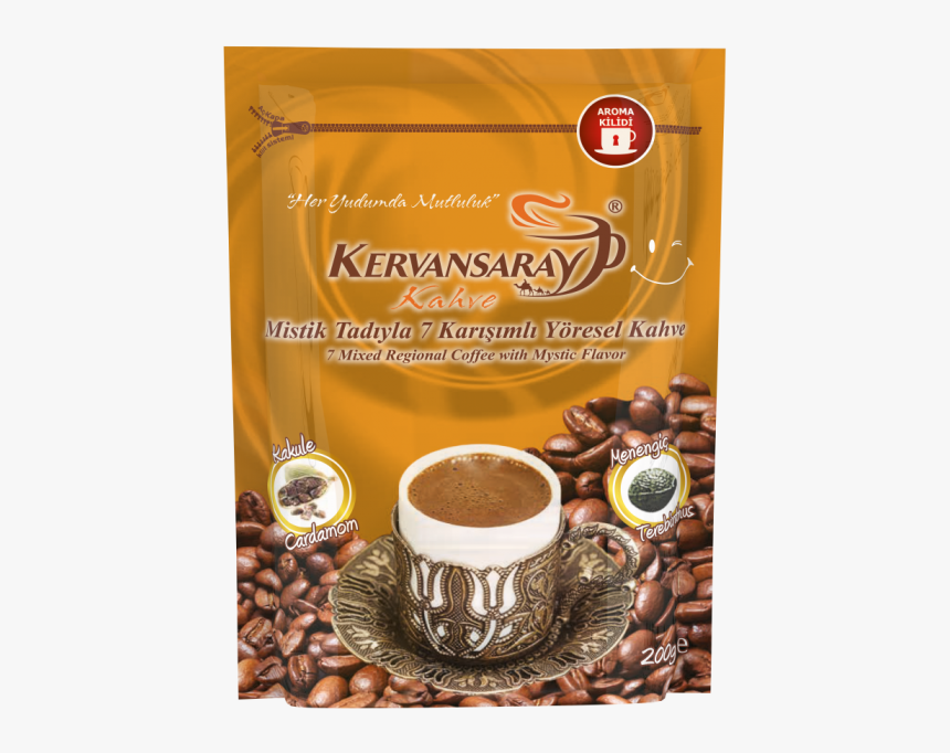 Kervansaray 7 Mixed Regional Turkish Coffee With Mystic - Kervansaray Kakuleli Kahve 250 Gr, HD Png Download, Free Download
