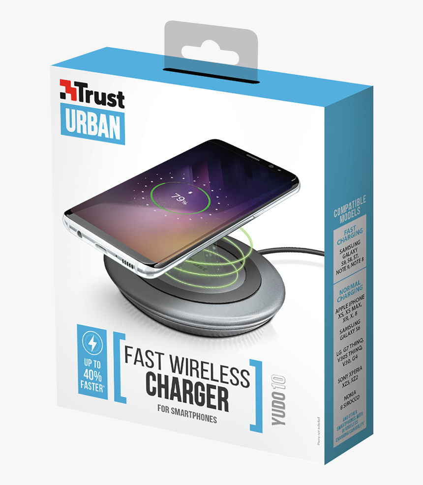 Yudo10 Fast Wireless Charger For Smartphones - Trust Urban Wireless Charger, HD Png Download, Free Download