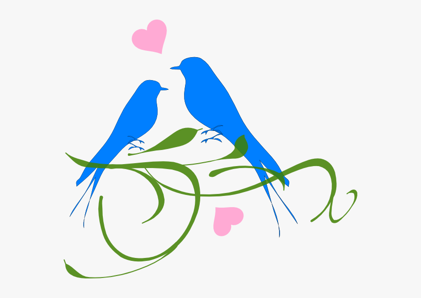 Couple Bird Png - Love Birds Black And White, Transparent Png, Free Download