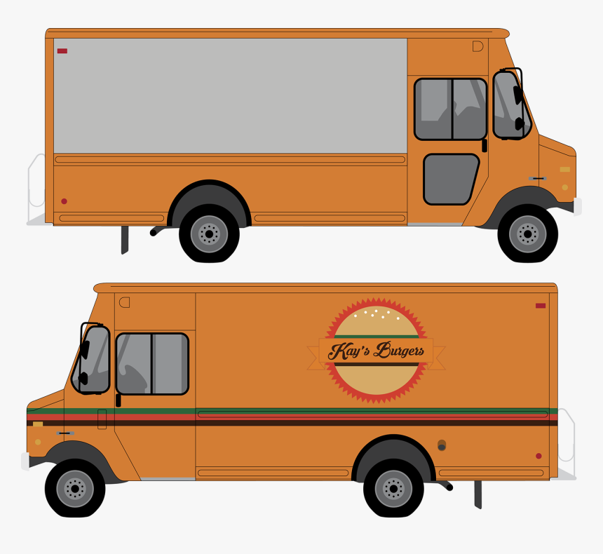 Kay"s Burgers Truck & Packing Mock-ups - Food Truck Png To Design, Transparent Png, Free Download