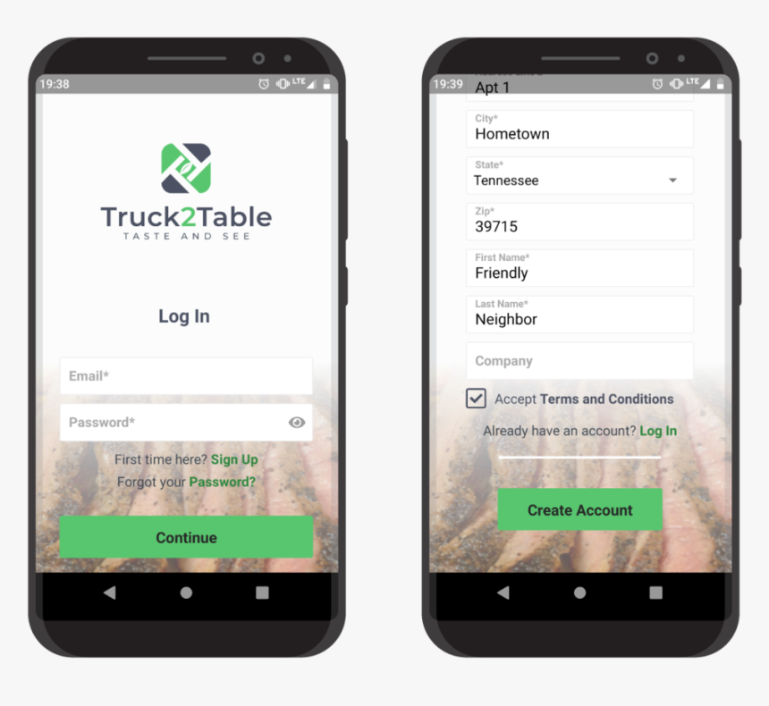 Truck2table Setup Walkthrough Mockups-03 - Iphone, HD Png Download, Free Download