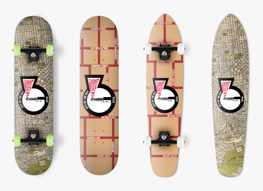 Skateboard Mockup Film Festival - Longboard, HD Png Download, Free Download