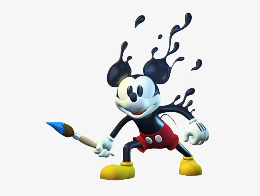 Epic Mickey 2 Clipart Vector Royalty Free Library Pin - Mickey Mouse With Paintbrush, HD Png Download, Free Download