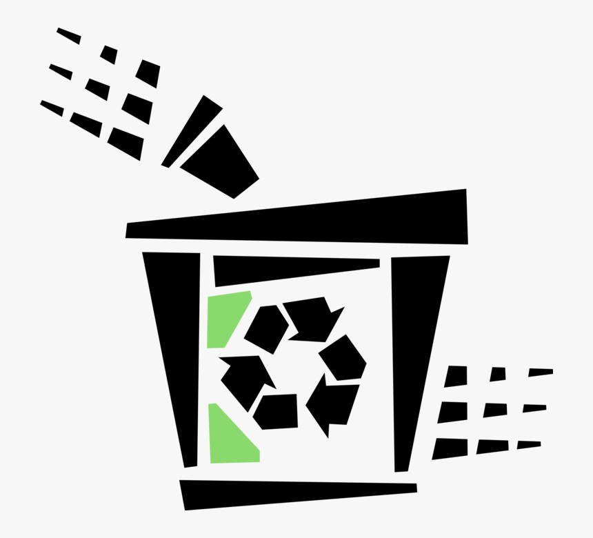 Vector Illustration Of Recycle Bin Container Holds - We Care We Recycle, HD Png Download, Free Download