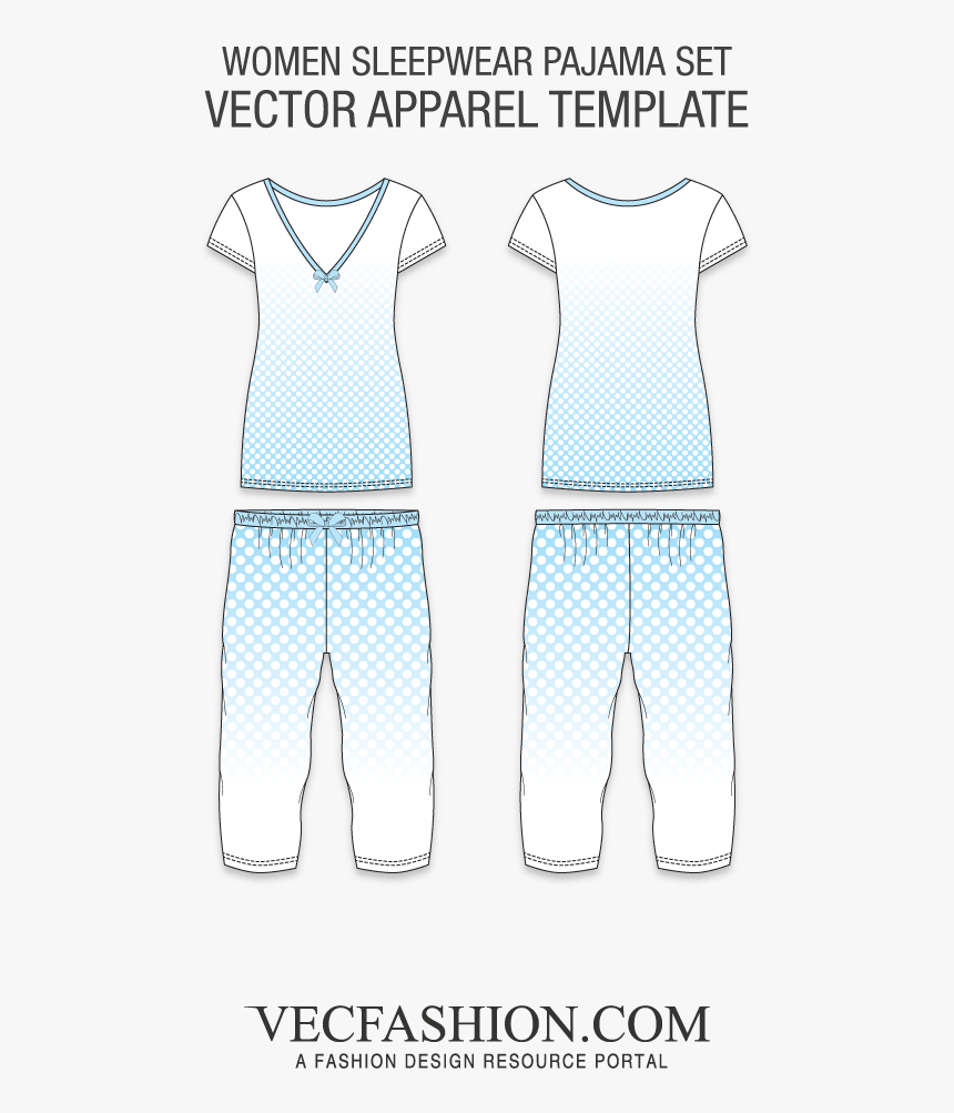 Vector Clothes Pajama - Crop Top Flat Sketches, HD Png Download, Free Download