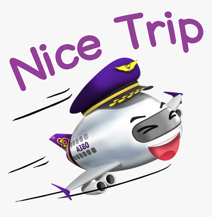 Thai Introduces Line Stickers Marking 57th Anniversary - Thai Airways Airplane Cartoon, HD Png Download, Free Download